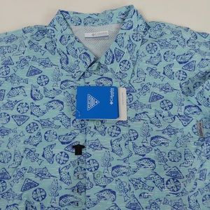 Columbia Super Trollers Best PFG Button Up Shirt Fishing NWT Small